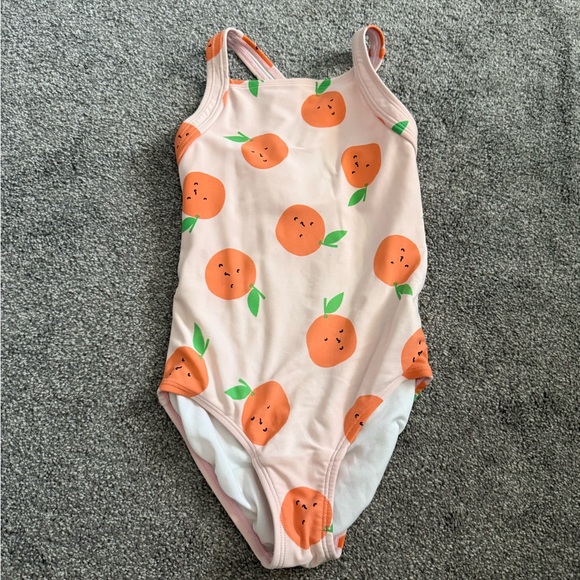 Hanna Andersson Orange Fruit Theme Swimsuit Sz 110cm - Picture 1 of 4